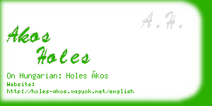 akos holes business card